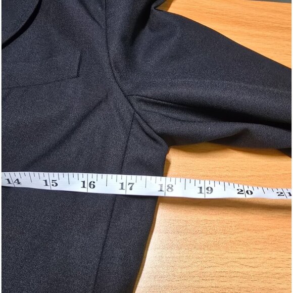 Theory Womens Wide Lapel Two Button Blazer Jacket Sz 8 Black Wool Blend Capsule - Picture 4 of 13
